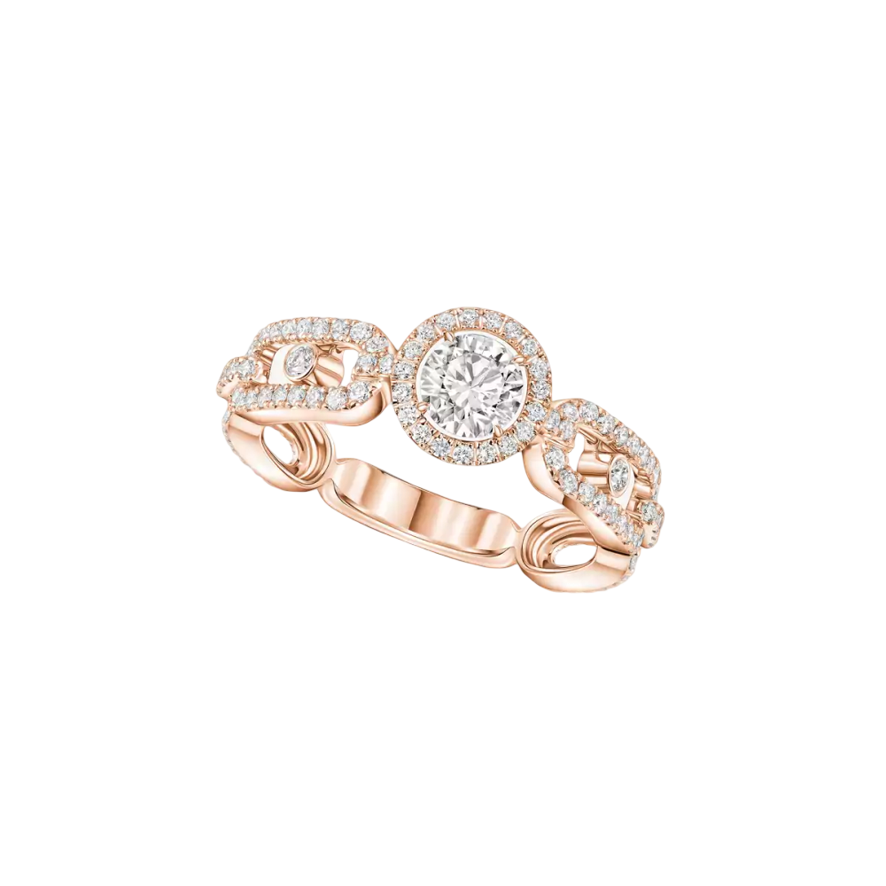 Solitaire Move Link 0,30ct Bague Diamant Or Rose