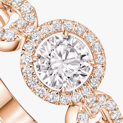Solitaire Move Link 0,30ct Bague Diamant Or Rose