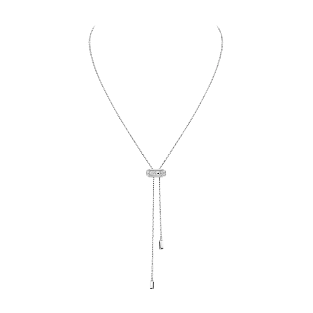 Collier cravate Moderniste Collier Diamant Or Blanc