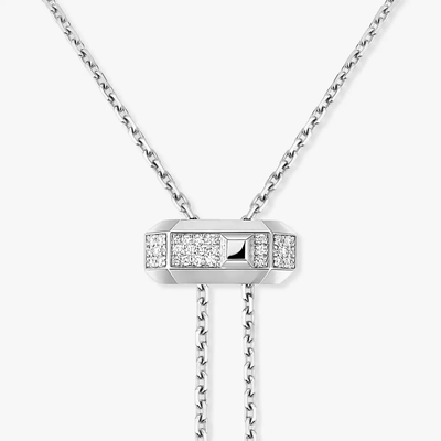 Collier cravate Moderniste Collier Diamant Or Blanc