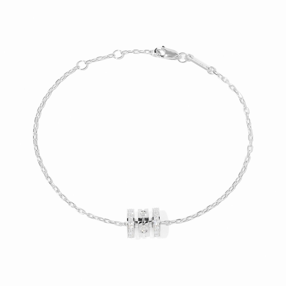 Bracelet Sur Chaîne Pulse Pavé 3 Rangs