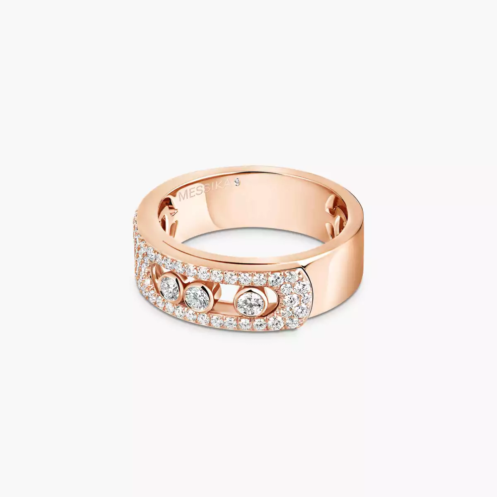 Move Noa Pavée Bague Diamant Or Rose