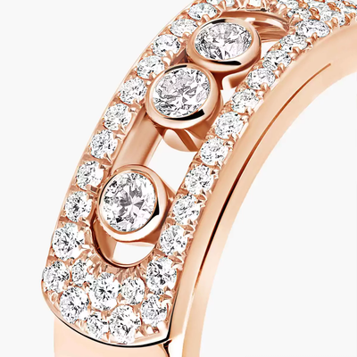 Move Noa Pavée Bague Diamant Or Rose