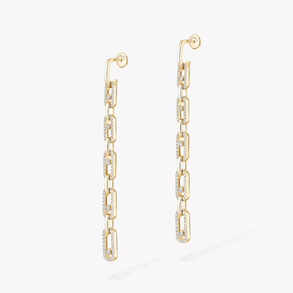 Boucles d'oreilles pendantes Move Link Boucles d'oreilles Diamant Or Jaune