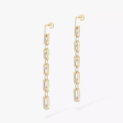 Boucles d'oreilles pendantes Move Link Boucles d'oreilles Diamant Or Jaune