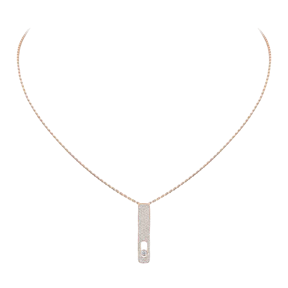 My First Diamond Pavé Pink Gold Diamond Necklace