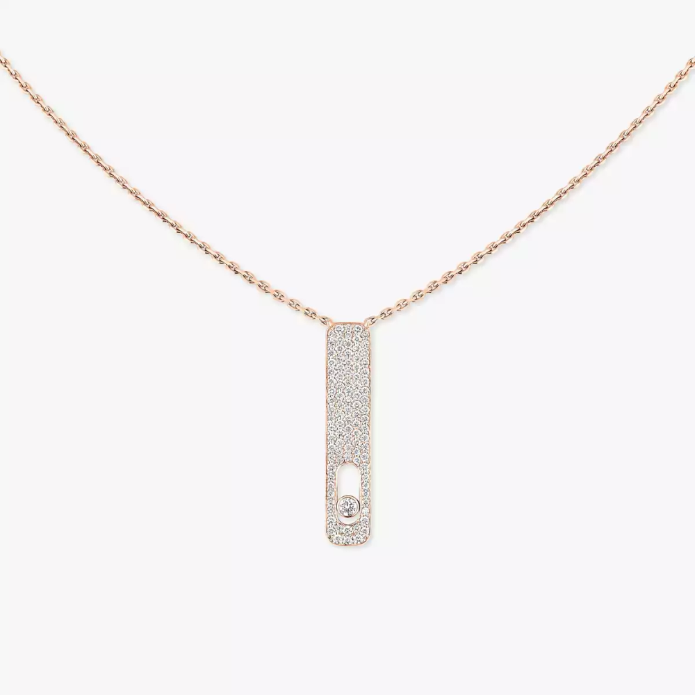 My First Diamond Pavé Pink Gold Diamond Necklace
