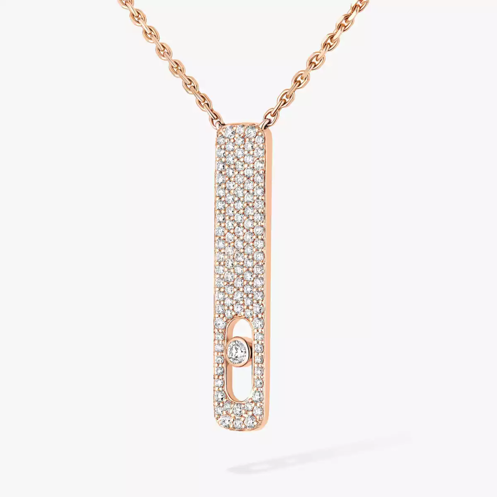 My First Diamond Pavé Pink Gold Diamond Necklace