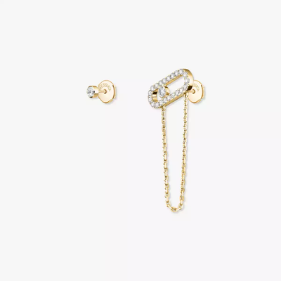 Move Uno Chaine et Puce Boucles d'oreilles Diamant Or Jaune