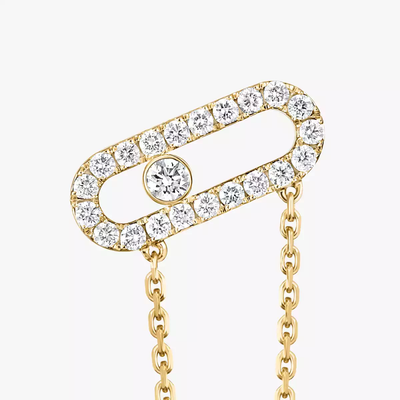 Move Uno Chaine et Puce Boucles d'oreilles Diamant Or Jaune