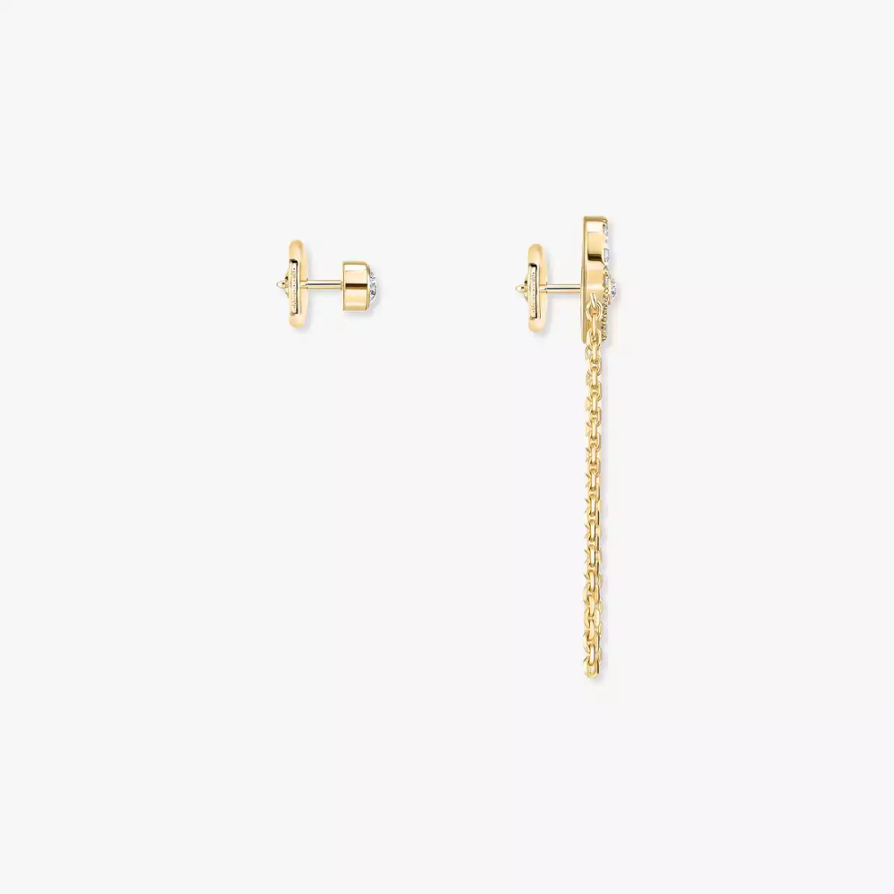 Move Uno Chain and Stud earrings Yellow Gold Diamond Earrings