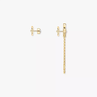 Move Uno Chaine et Puce Boucles d'oreilles Diamant Or Jaune