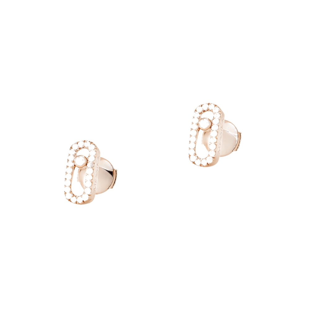 Puces Move Uno Boucles d'oreilles Diamant Or Rose