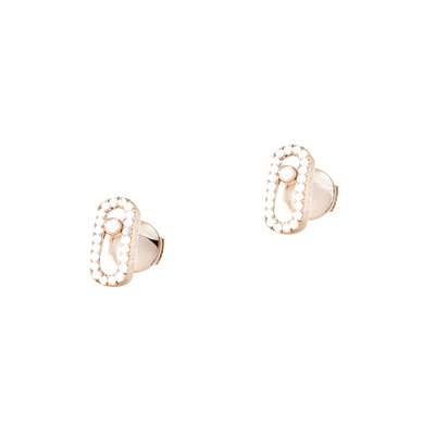 Puces Move Uno Boucles d'oreilles Diamant Or Rose
