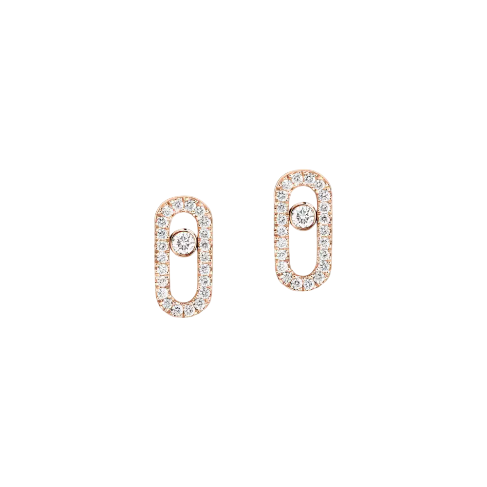 Puces Move Uno Boucles d'oreilles Diamant Or Rose