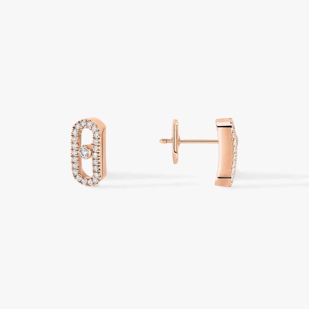 Puces Move Uno Boucles d'oreilles Diamant Or Rose