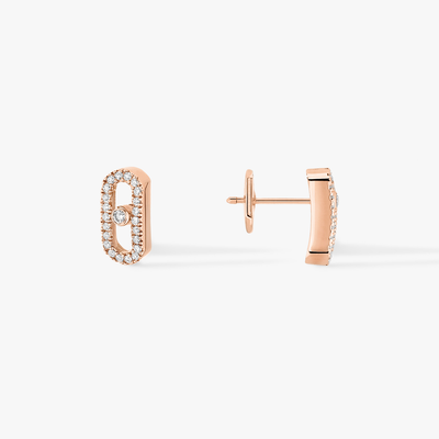 Puces Move Uno Boucles d'oreilles Diamant Or Rose