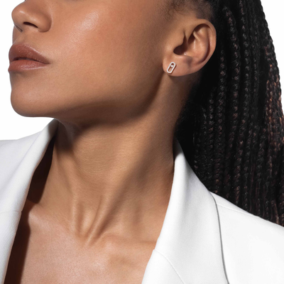 Puces Move Uno Boucles d'oreilles Diamant Or Rose