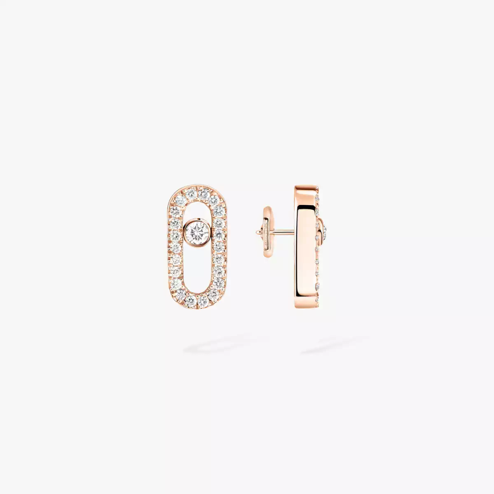 Puces Move Uno Boucles d'oreilles Diamant Or Rose