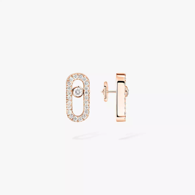 Puces Move Uno Boucles d'oreilles Diamant Or Rose