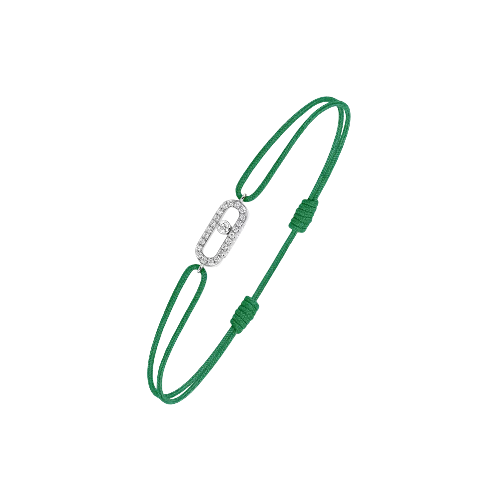Cordon Move Uno Vert Bracelet Diamant Or Blanc