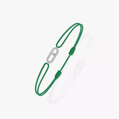 Cordon Move Uno Vert Bracelet Diamant Or Blanc