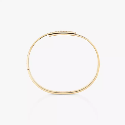 Bangle semi-pavé Move Noa Ciselé Bracelet Diamant Or Jaune