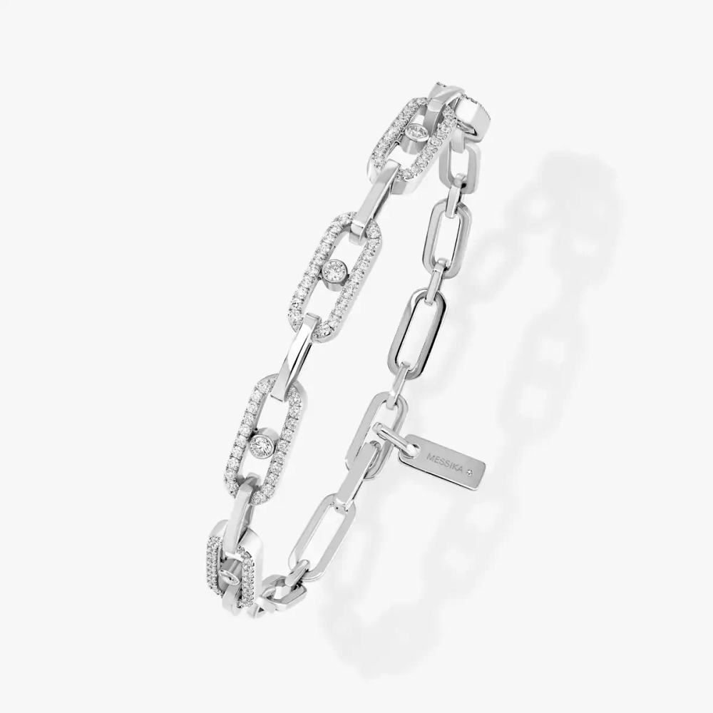 Bracelet Move Link Bracelet Diamant Or Blanc