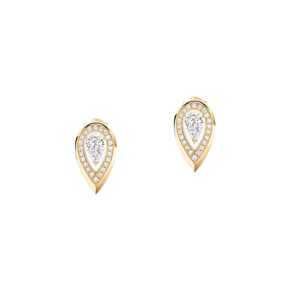 Fiery 0,10ct Boucles d'oreilles Diamant Or Jaune
