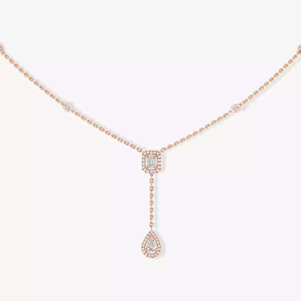 My Twin Cravate 0,10ct x2 Collier Diamant Or Rose