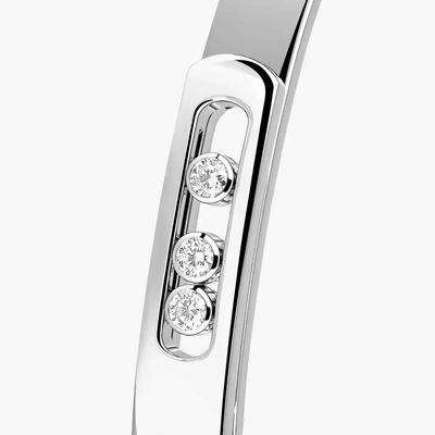 Move Noa Bangle Large Size White Gold Diamond Bracelet