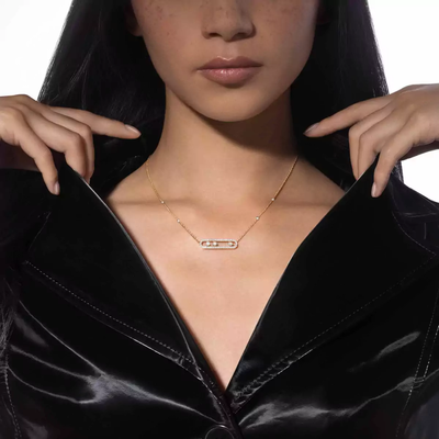 Move Pavé Collier Diamant Or Jaune