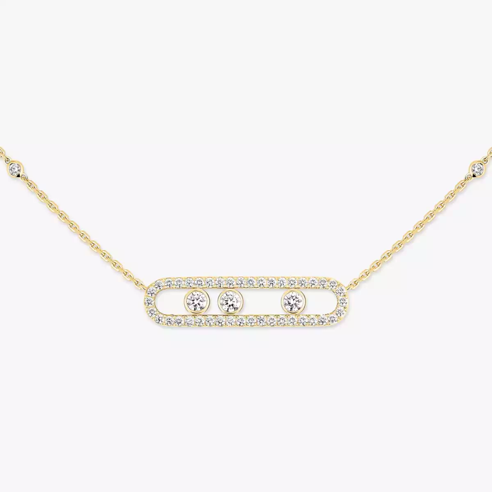Move Pavé Collier Diamant Or Jaune