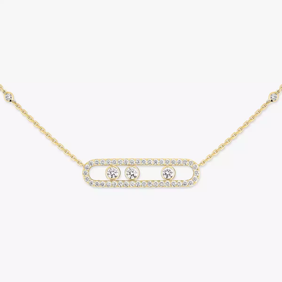Move Pavé Collier Diamant Or Jaune