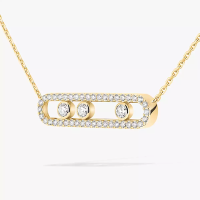 Move Pavé Collier Diamant Or Jaune
