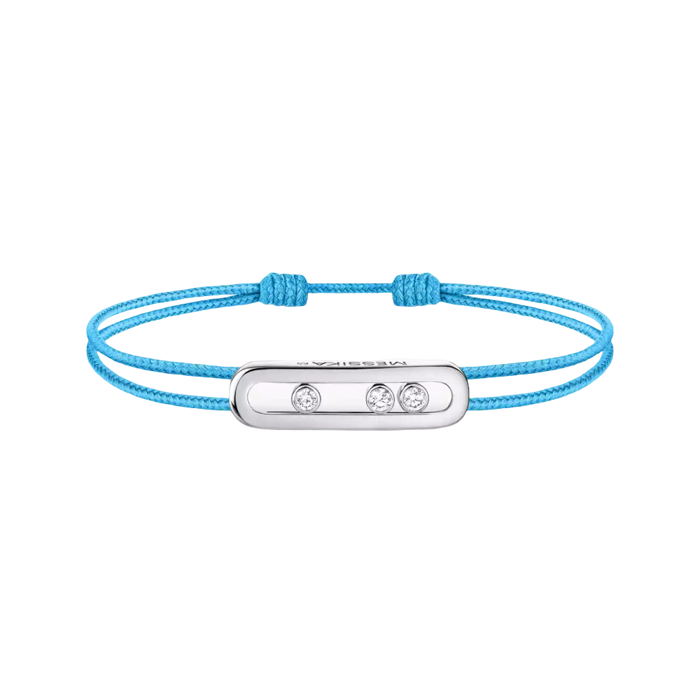 Cordon Messika CARE(S) Bleu Bracelet Diamant Or Blanc