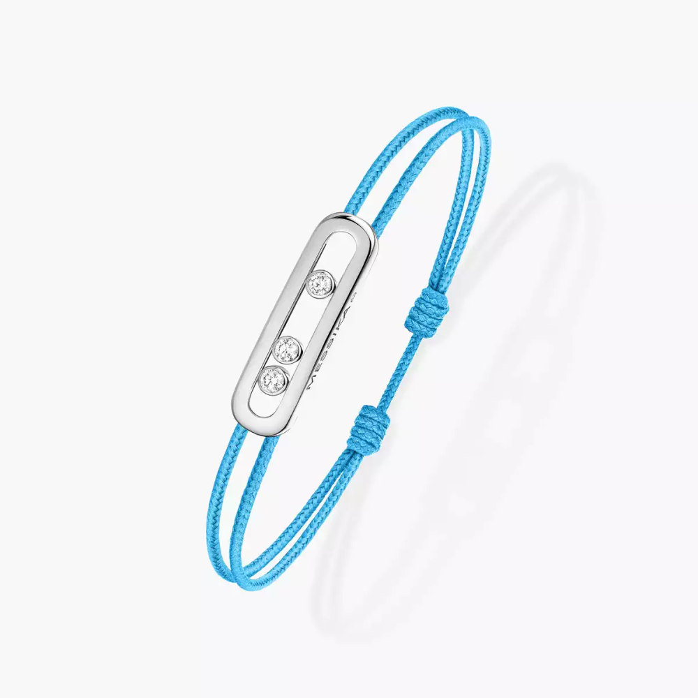 Cordon Messika CARE(S) Bleu Bracelet Diamant Or Blanc