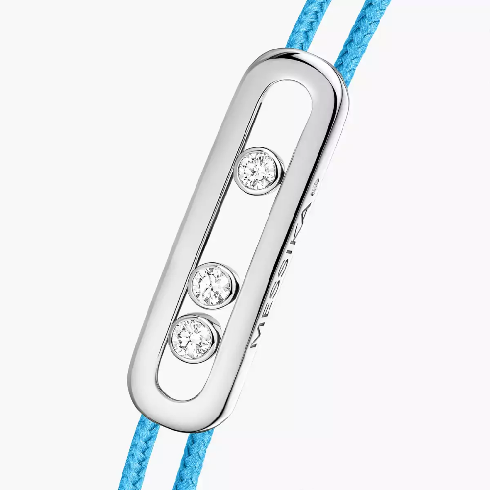 Cordon Messika CARE(S) Bleu Bracelet Diamant Or Blanc