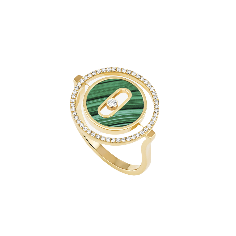 Bague Lucky Move PM Malachite Bague Diamant Or Jaune