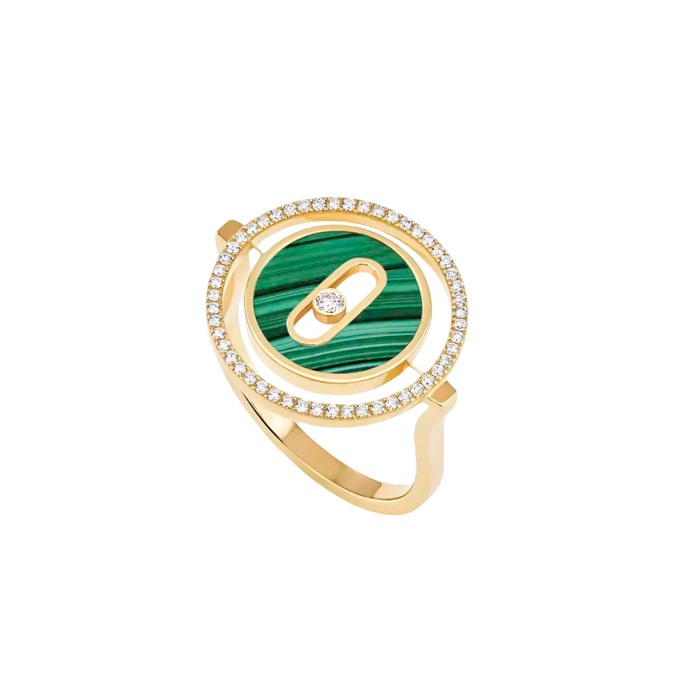 Bague Lucky Move PM Malachite Bague Diamant Or Jaune