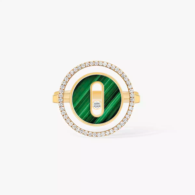 Bague Lucky Move PM Malachite Bague Diamant Or Jaune