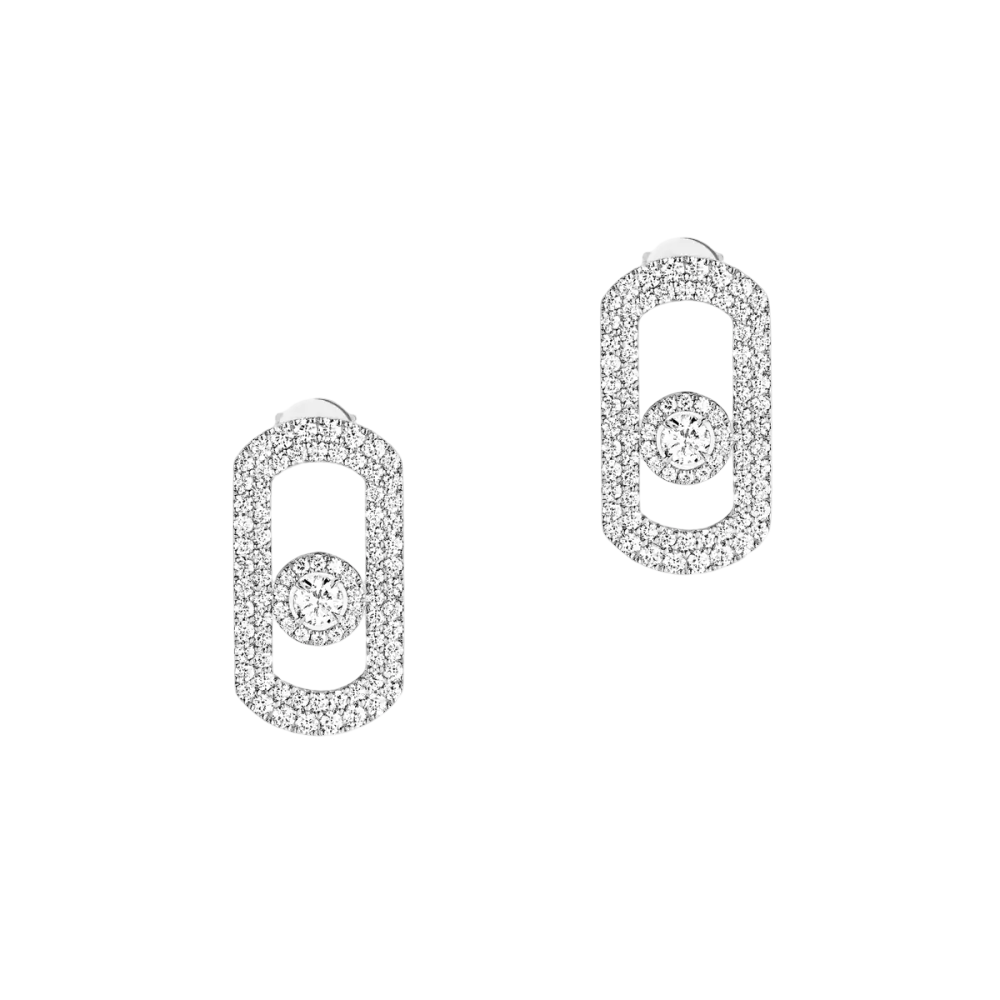 So Move Pavées Boucles d'oreilles Diamant Or Blanc