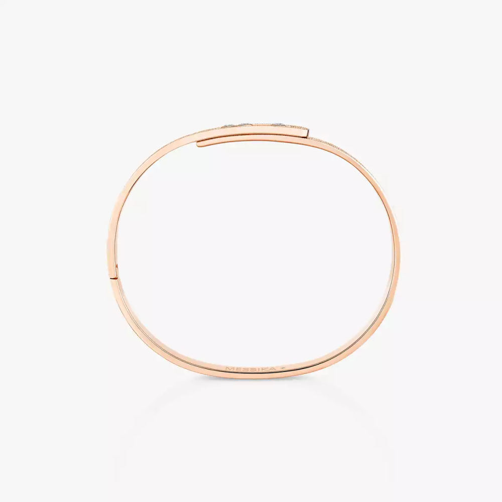 Bangle Move Noa Ciselé Grandes Tailles Bracelet Diamant Or Rose