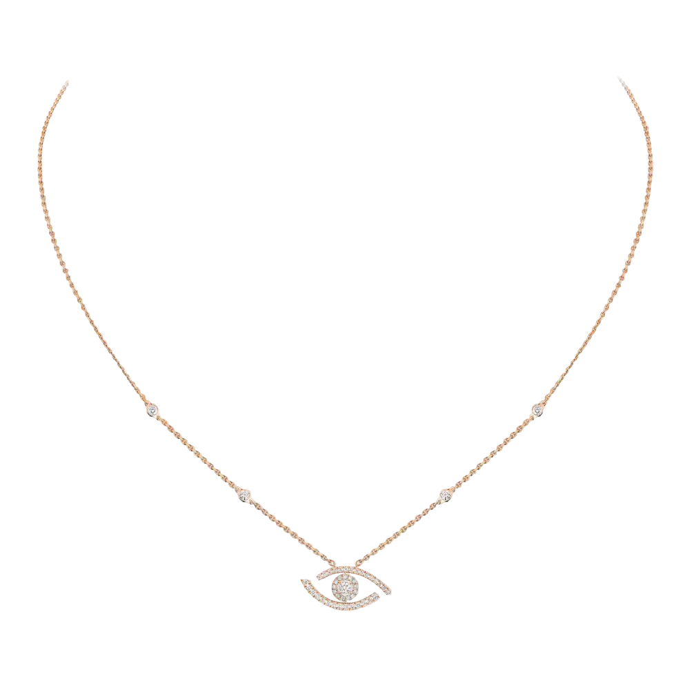 Collier pavé Lucky Eye Collier Diamant Or Rose