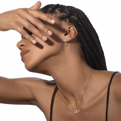 Collier pavé Lucky Eye Collier Diamant Or Rose