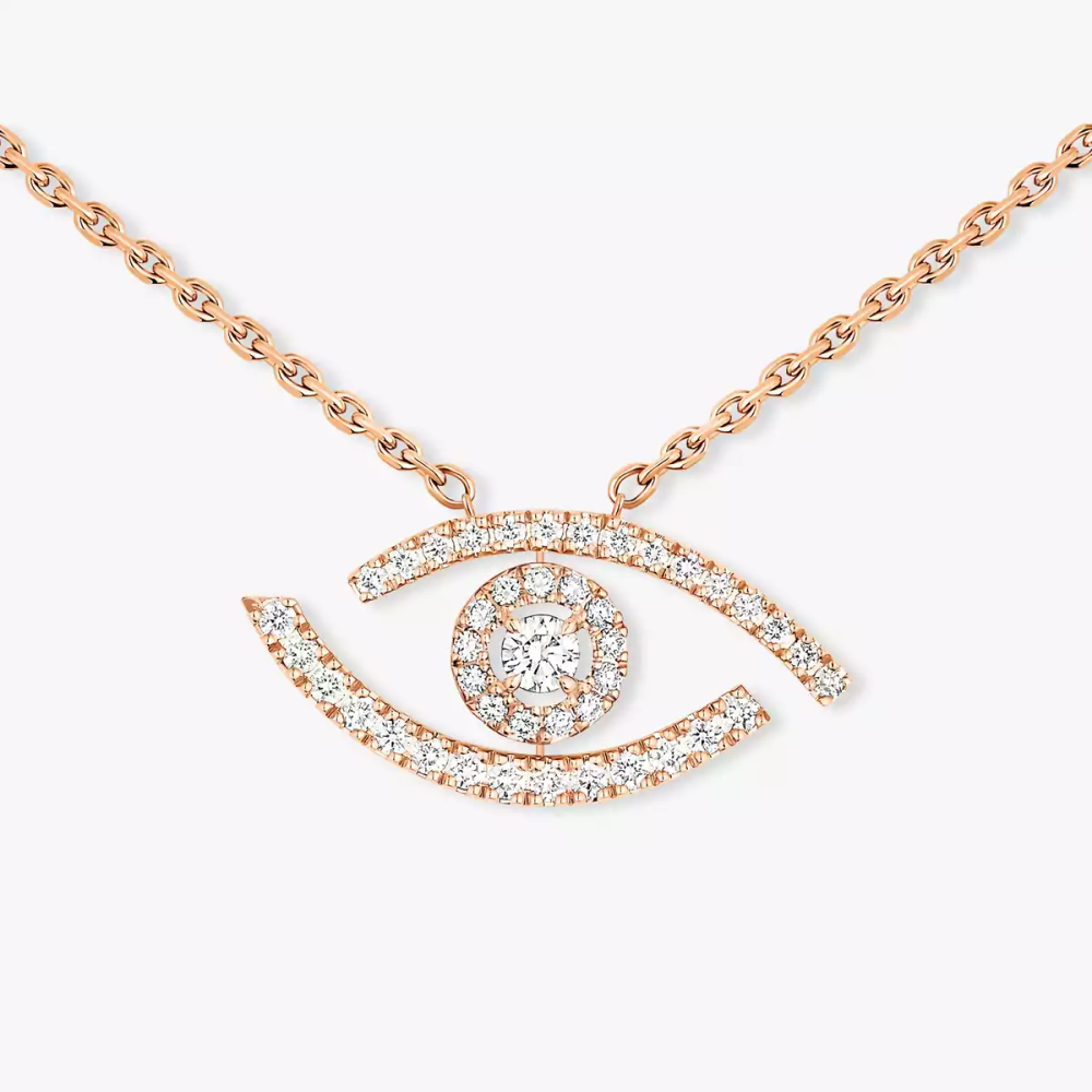 Collier pavé Lucky Eye Collier Diamant Or Rose