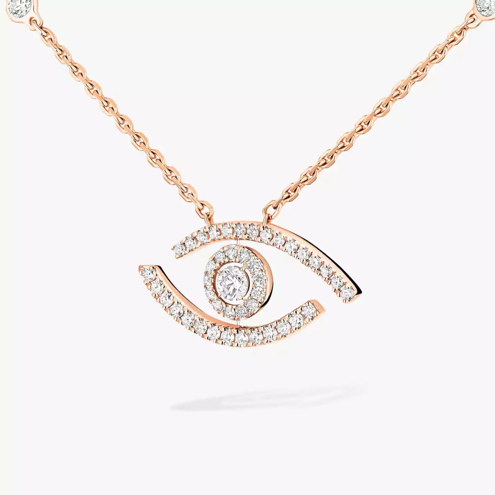 Collier pavé Lucky Eye Collier Diamant Or Rose