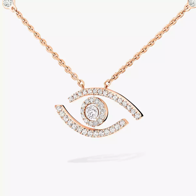 Collier pavé Lucky Eye Collier Diamant Or Rose