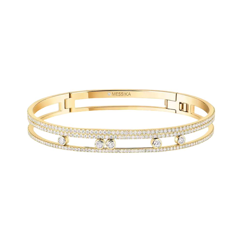 Bangle Move Romane Pavé Bracelet Diamant Or Jaune
