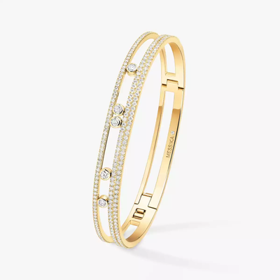 Bangle Move Romane Pavé Bracelet Diamant Or Jaune
